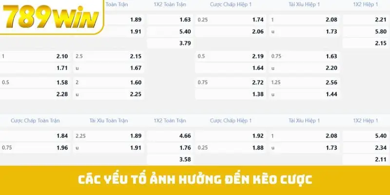 Các yếu tố ảnh hưởng đến kèo cược