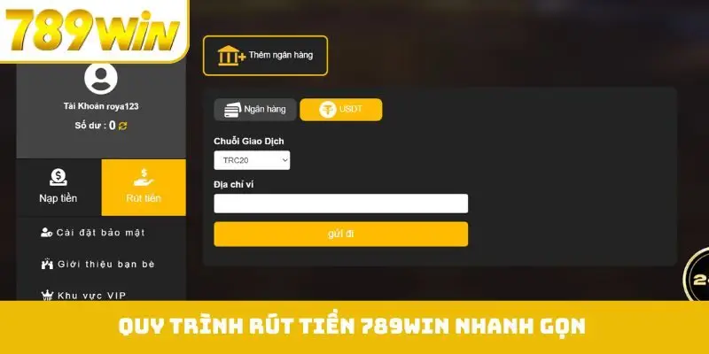 Quy trình Rút Tiền 789WIN nhanh gọn chỉ trong vài phút